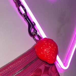 Y2K style strawberry keychain